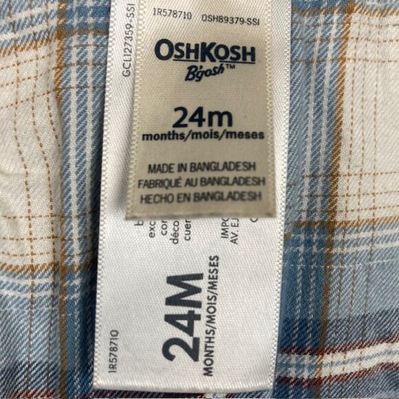 OshKosh B'Gosh Baby Lightweight Canvas Bib Overalls, Dark Khaki - Picture 9 of 9